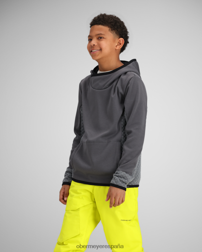 Obermeyer sudadera con capucha asher flc carbón adolescente ropa P00B669