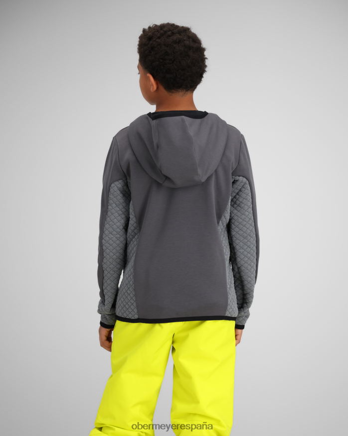Obermeyer sudadera con capucha asher flc carbón adolescente ropa P00B669