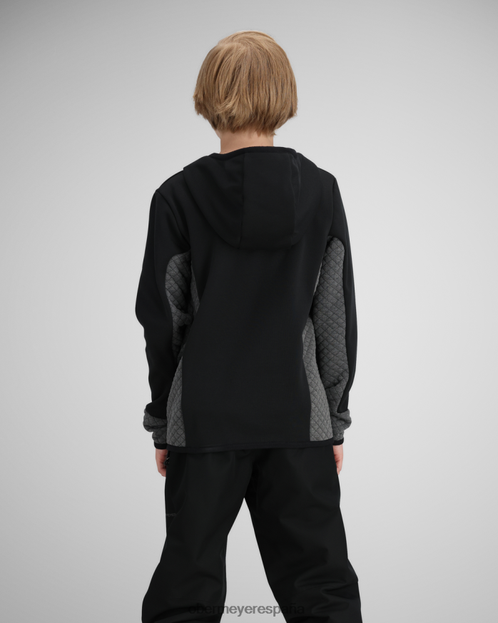 Obermeyer sudadera con capucha asher flc negro adolescente ropa P00B668