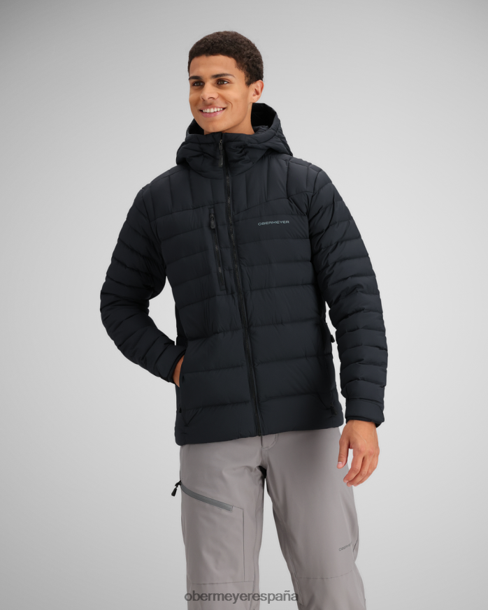 Obermeyer klaus abajo con capucha negro hombres ropa P00B436