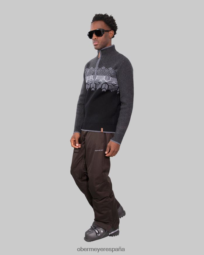 Obermeyer suéter brady con 1/2 cremallera carbón hombres ropa P00B464