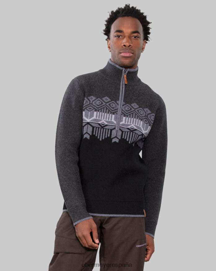 Obermeyer suéter brady con 1/2 cremallera carbón hombres ropa P00B464