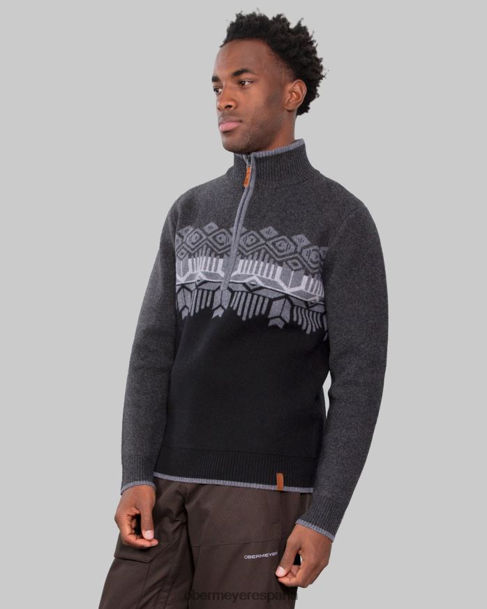Obermeyer suéter brady con 1/2 cremallera carbón hombres ropa P00B464