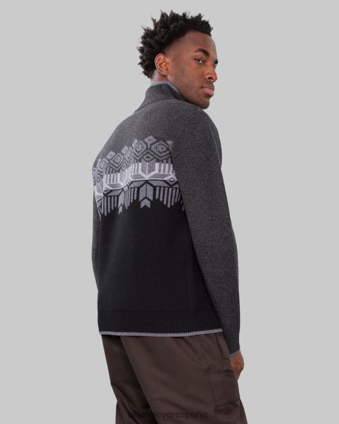 Obermeyer suéter brady con 1/2 cremallera carbón hombres ropa P00B464