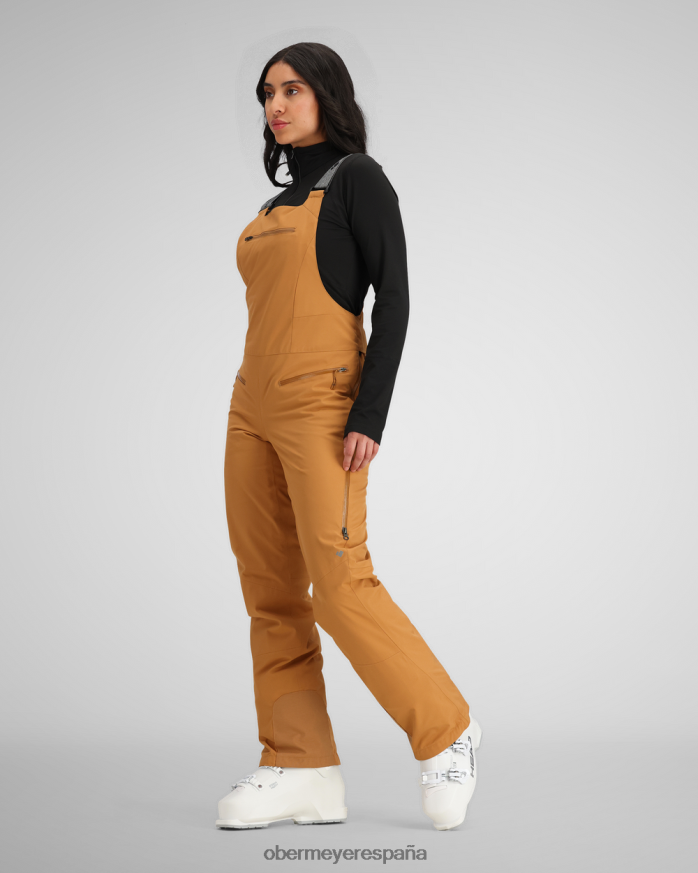 Obermeyer pantalón con pechera bliss azúcar morena mujer ropa P00B91