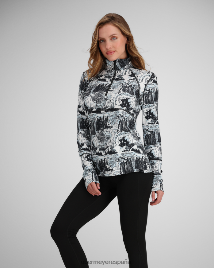 Obermeyer descubrir 1/4 zip bloque de madera mujer ropa P00B182